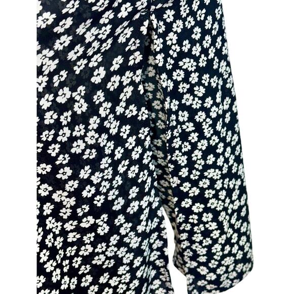 Abercrombie & Fitch Black White Floral Sleeveless Side Slit Maxi Dress Womens S - Picture 8 of 10